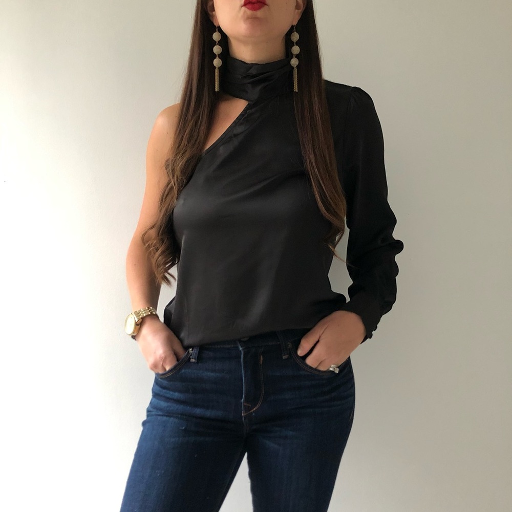 Satin One Shoulder top